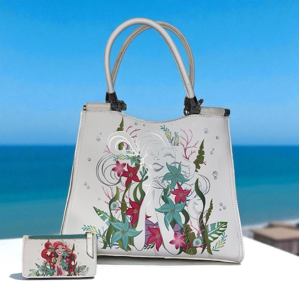 Danielle Nicole Disney The Little Mermaid Ariel Floral Handbag & Cardholder Set